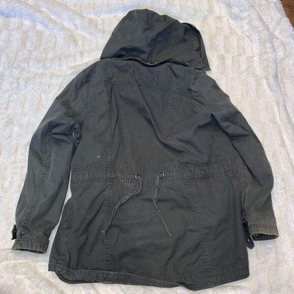 Sashimi Olive Green Hooded Military Style Jacket | Sz S - Picture 3 of 4